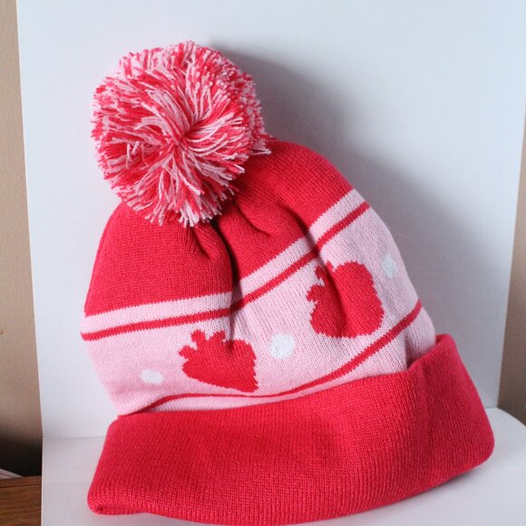 Strawberry Shortcake Knit Winter Hat O/S Adult - Picture 2 of 2